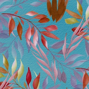  (L) Mauve Leaves floating on Borage Watercolor paper