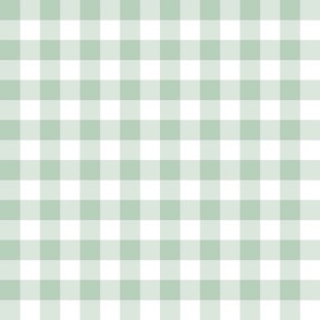 Gingham sage green half inch vichy checks, plaid, cottagecore, traditional, country, white