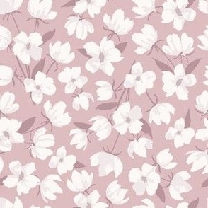 Little Watercolor Flowers on a pink background