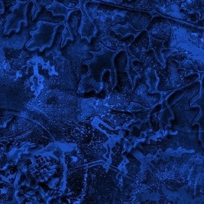 Cut Glass and Ferns Gel Print Textures in Shades of Midnight Blue