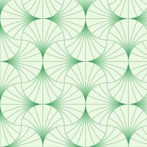 Light Green Art Deco Wave Fan | Medium