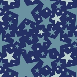 Americana Summer:  Stars (Sky Blue, Teal & Navy)