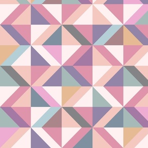 Pattern of colorful geometric rhombus in retro style. Abstract geometry.