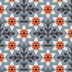 KF 0229 D - Large 12" - Vintage Retro Daisy 70s Modern Geometric Floral