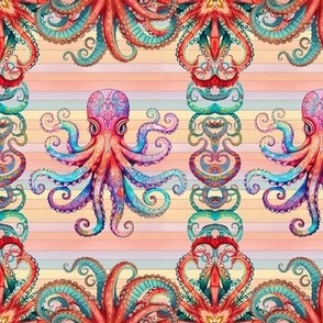 SMALL OCTOPUS TENTACLE 2 ON PASTEL WOOD FLWRHT