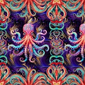 SMALL OCTOPUS TENTACLE 2 PSYCHEDELIC PURPLE GOLD FLWRHT