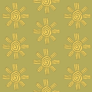Hieroglyphic Sun on green