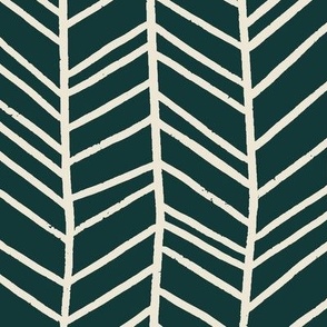 (L) Find Your Path - hand drawn wonky chevron stripe- jungle blender pattern - black and cream