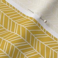 (S) Find Your Path - hand drawn wonky chevron stripe- jungle blender pattern - mustard and cream