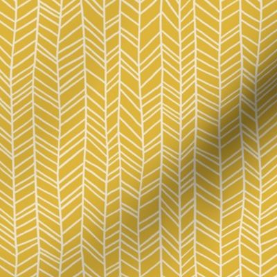(S) Find Your Path - hand drawn wonky chevron stripe- jungle blender pattern - mustard and cream