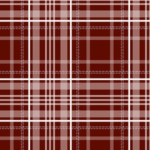 (L)Burgundy Red Plaid, Large Scale