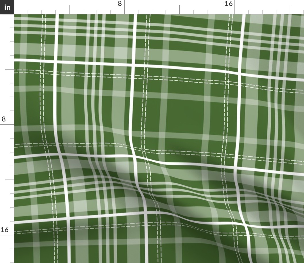 (L)Tree Top Green Plaid, Large Scale