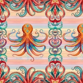 SMALL OCTOPUS TENTACLE 3 ON PASTEL WOOD FLWRHT