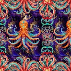 SMALL OCTOPUS TENTACLE 3 PSYCHEDELIC PURPLE GOLD FLWRHT