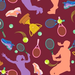 Let’s play tennis (maroon) - large