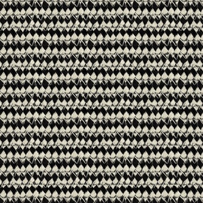 Rustic Stitched Diamond Weave - Black and White - Medium