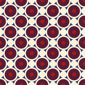 Americana Summer:  Bullseye (Cream, Red & Navy)