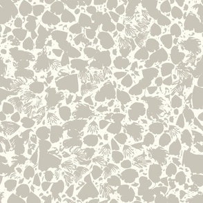 Abstract foliage texture in neutral gray and white - medium 