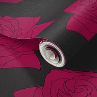 Crimson Roses on Soft Black Large