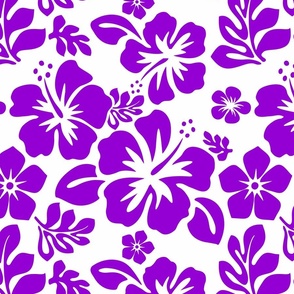 White and Purple Hawaiian Flowers -Small Scale-