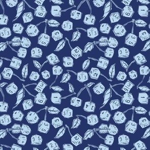 Big Cherry Dice with Leaves, Navy