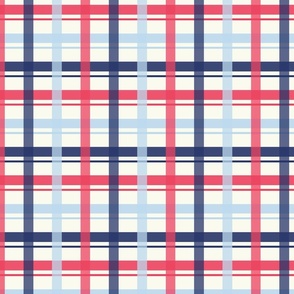 Madras Plaid in Navy Sweetheart, White