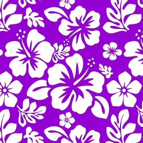 Purple and White Hawaiian Flowers -Small Scale -