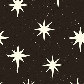 Larger Scale // Hand-drawn Stars with Sparkle on black and white