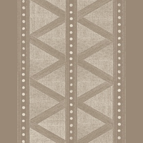 Tribal Geometric Weave - grey brown_ pale grey chalk - texture border stripes