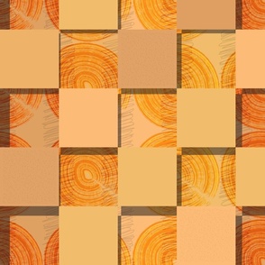 (L)Bliss-Textured wooden and Brick-Sunset Orange