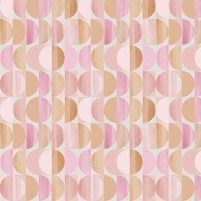 (S) Mid Mod abstract geometric shapes 1. boho textured tonal pastels Peach Fuzz Pink