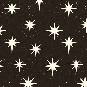 Medium Scale // Hand-drawn Stars with Sparkle on black and white