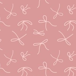 Simple Hand Drawn Bows in mauve pink and light pink