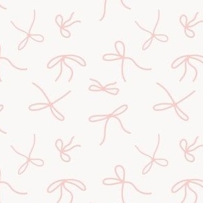 Simple Hand Drawn Bows in Ballet Pink on White