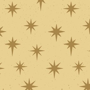 Medium Scale // Hand-drawn Stars with Sparkle in gold and pale yellow