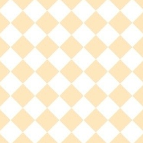 1” Diagonal Checkers, Butter Yellow and White