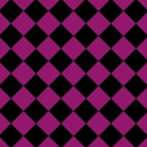 1” Diagonal Checkers, Berry and Black