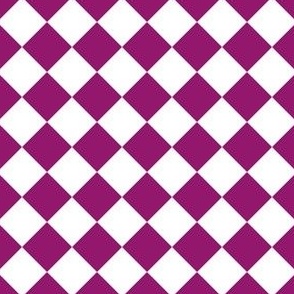 1” Diagonal Checkers, Berry and White