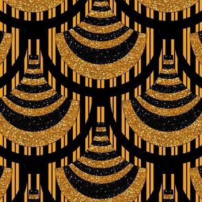 Faux Gold Glitter Classic Art Deco