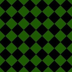 1” Diagonal Checkers, Leaf Green and Black