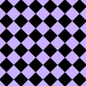 1” Diagonal Checkers, Orchid and Black