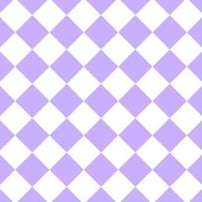 1” Diagonal Checkers, Orchid and White