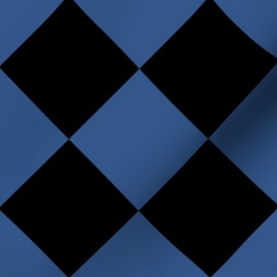 4” Diagonal Checkers, Royal Blue and Black