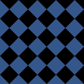 4” Diagonal Checkers, Royal Blue and Black