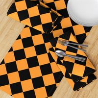 4” Diagonal Checkers, Orange and Black