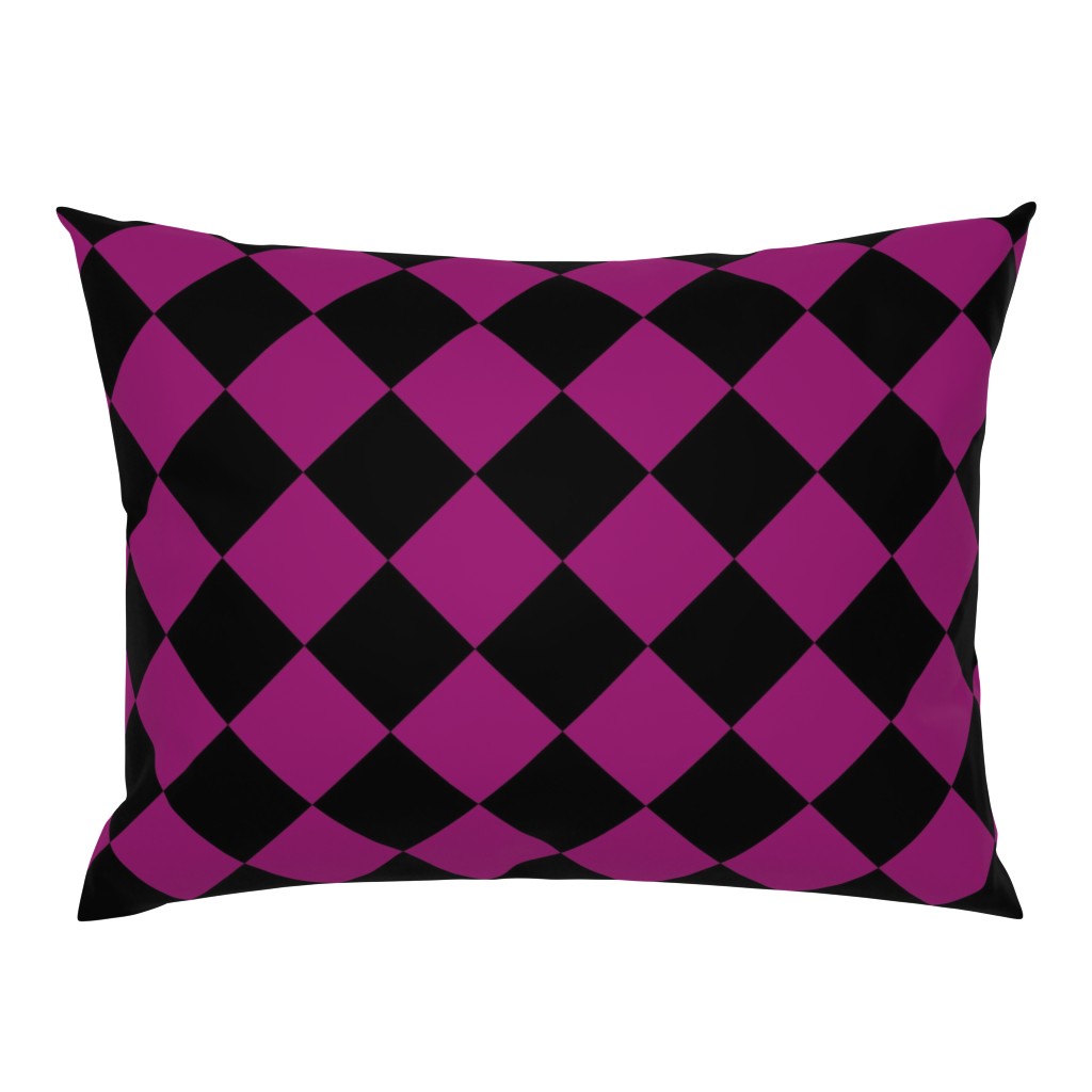 4” Diagonal Checkers, Berry and Black