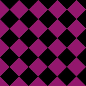 4” Diagonal Checkers, Berry and Black