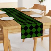 4” Diagonal Checkers, Leaf Green and Black