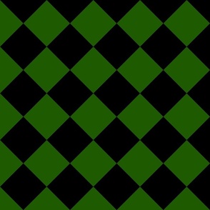4” Diagonal Checkers, Leaf Green and Black