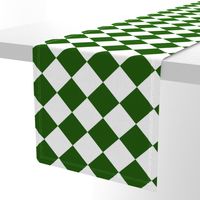 4” Diagonal Checkers, Leaf Green and White